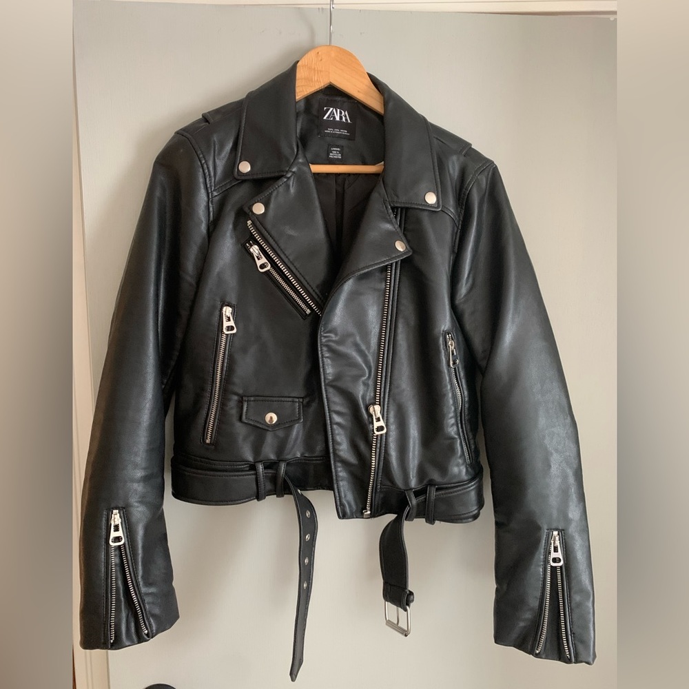 Zara faux leather jacket